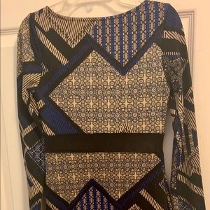 Blue and black dress